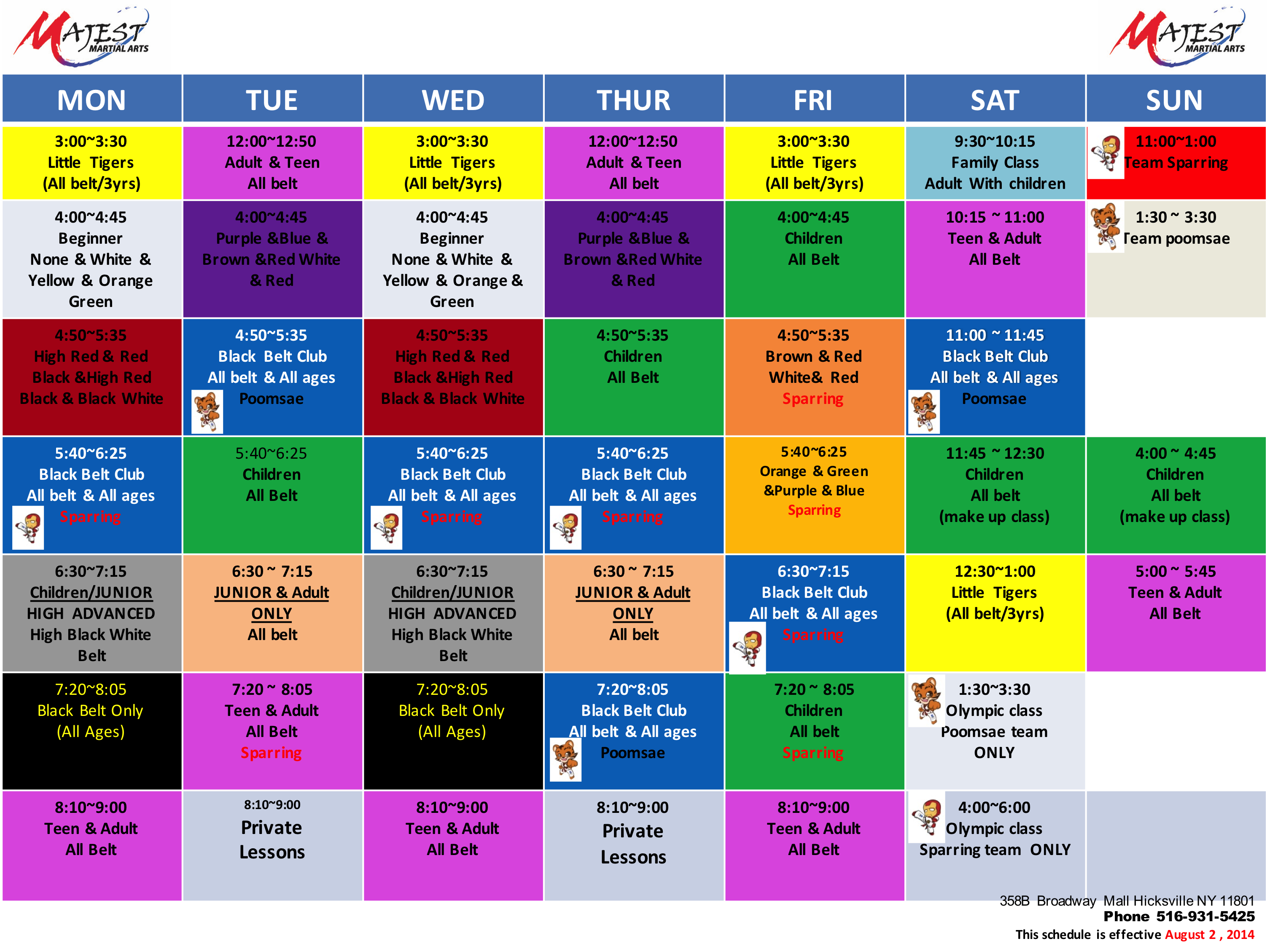 Team Pro MBA Majest Hicksville NY Class Schedule